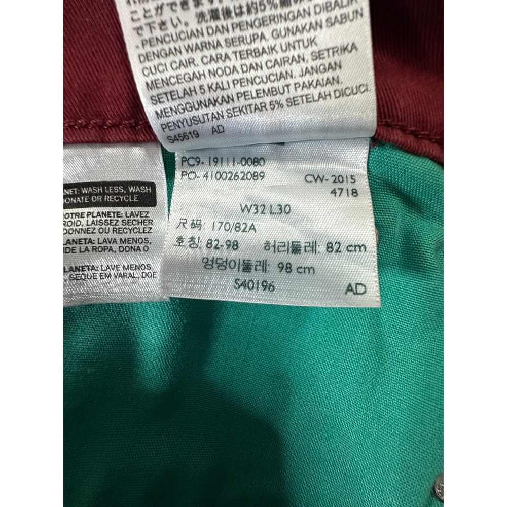 Levis 511 Urban Commuter Mens 32x30 Burgundy Maroon Red Twill 19111-0080 - Picture 3 of 10